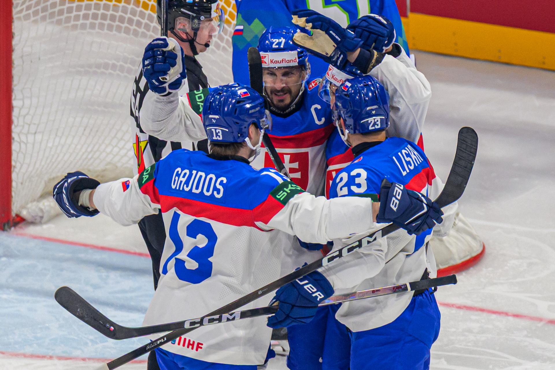 Slovinsko - Slovensko. MS v hokeji 2026.
Zdroj: TASR