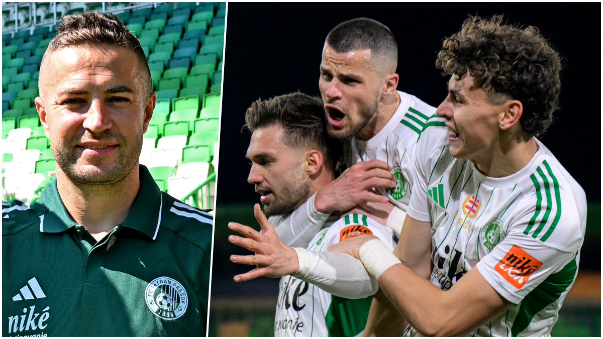 Futbalisti Tatrana Prešov, vľavo končiaci športový riaditeľ Stanislav Šesták. Zdroj: TASR/V. Zamborský