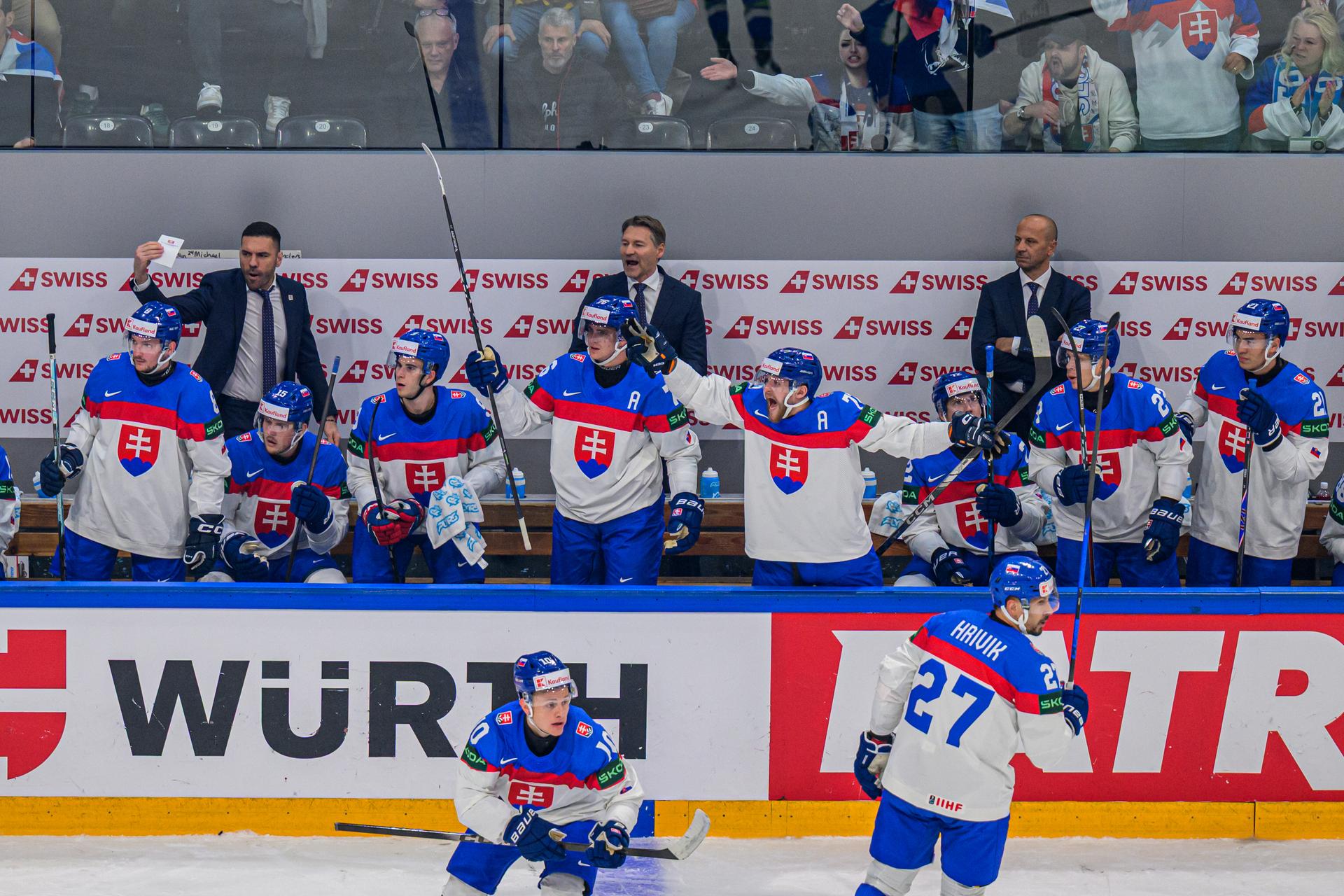 Slovinsko - Slovensko. MS v hokeji 2026.
Zdroj: TASR