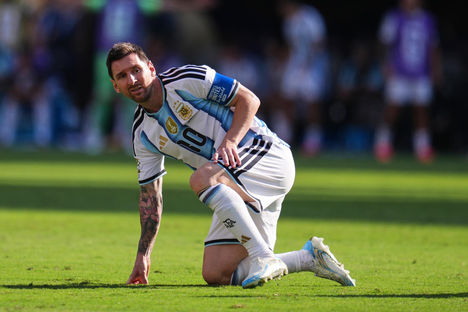 Lionel Messi vo finále MS vo futbale 2026 proti Španielsku.
Zdroj: SITA/AP