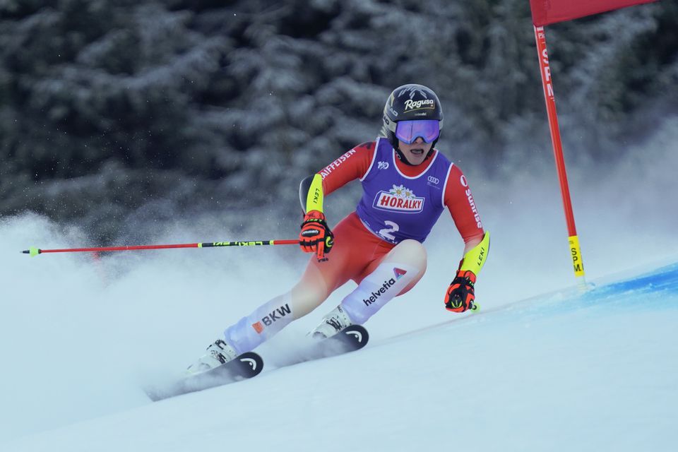 1. kolo obrovského slalomu žien v Soldeu