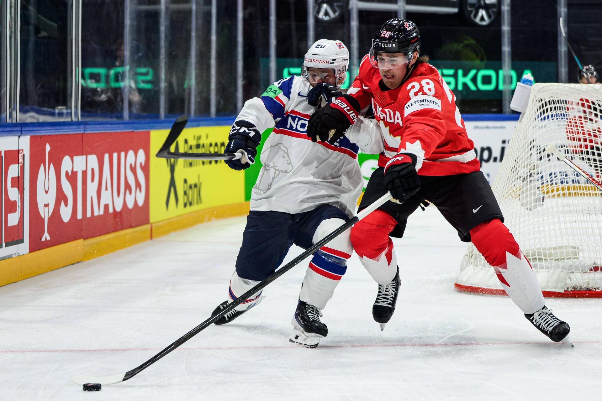 Kanada - Nórsko (Emilio Pettersen, Zach Whitecloud) / MS v hokeji 2026