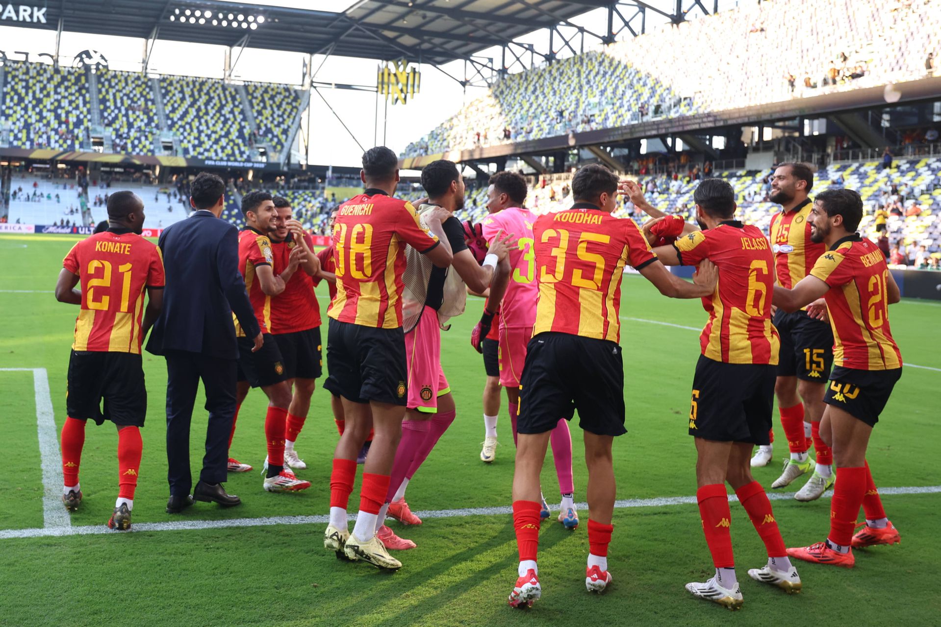 Hráči Espérance Tunis sa tešia z gólu na FIFA MS klubov 2025.