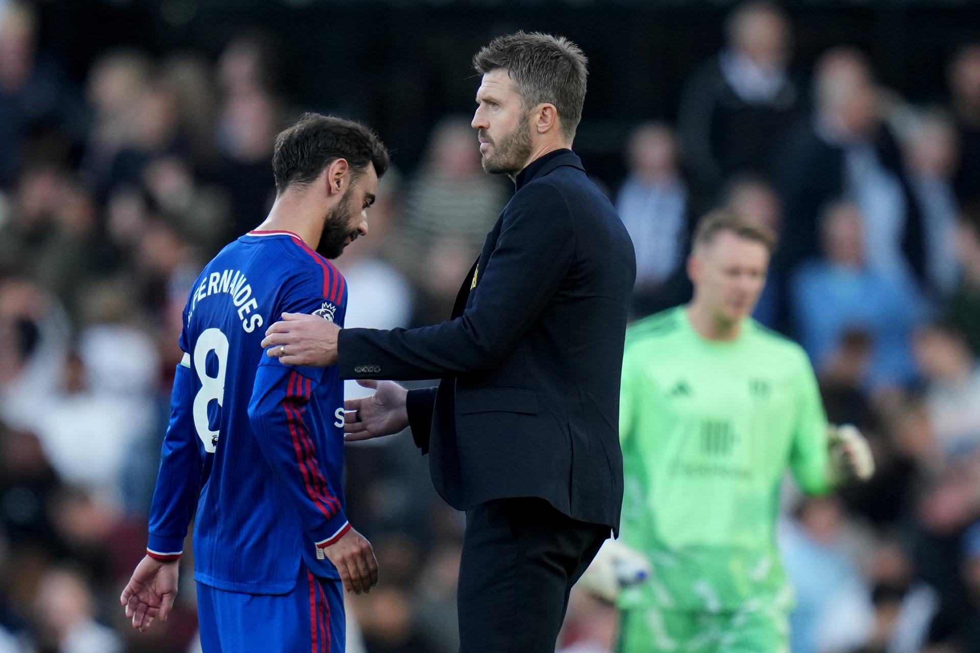 Bruno Fernandes a Michael Carrick, zdroj: SITA/AP