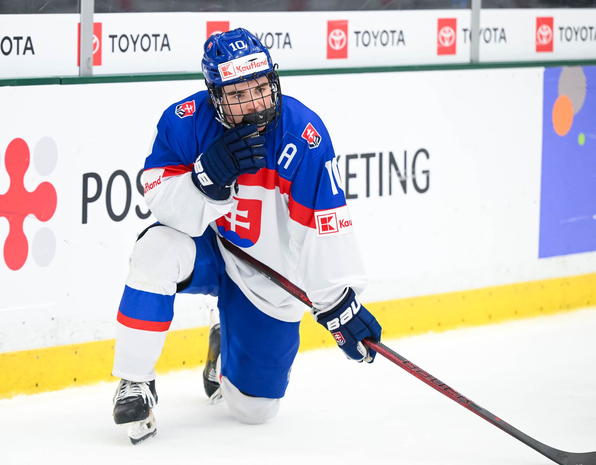 Michal Svrček na MS v hokeji do 18 rokov 2025. Zdroj: IIHF