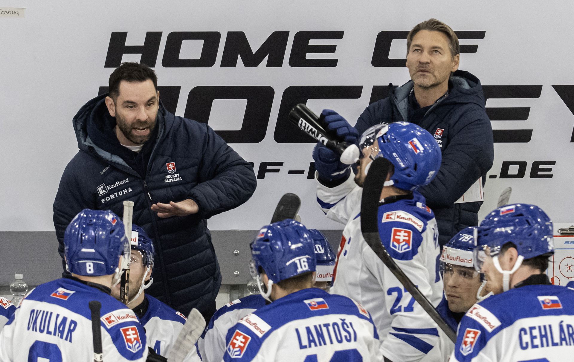 Hráči a tréneri Slovenska.