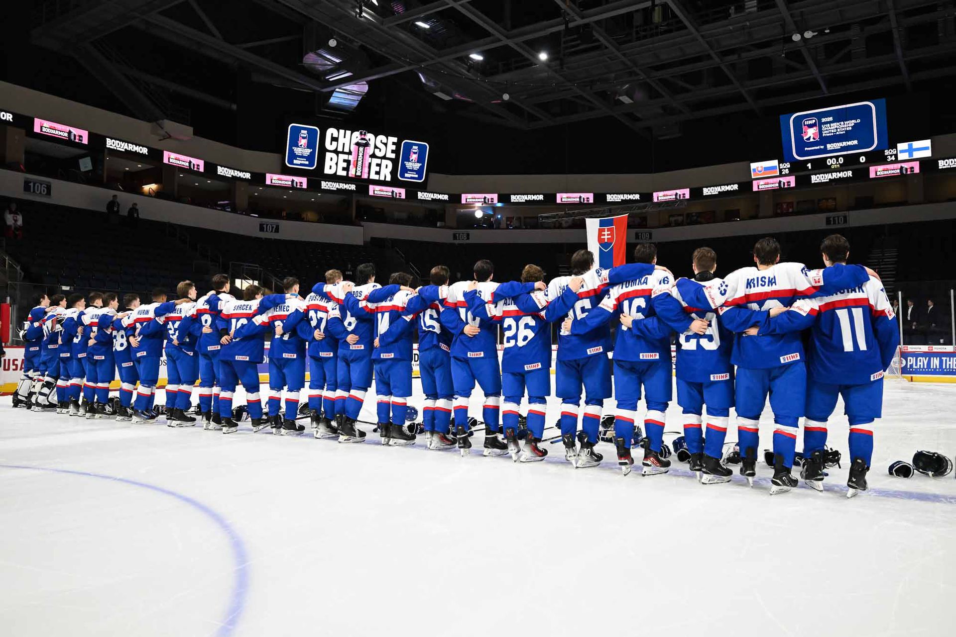 Slovenskí hokejoví reprezentanti do 18 rokov na MS v hokeji svojej vekovej kategórie. Zdroj: IIHF