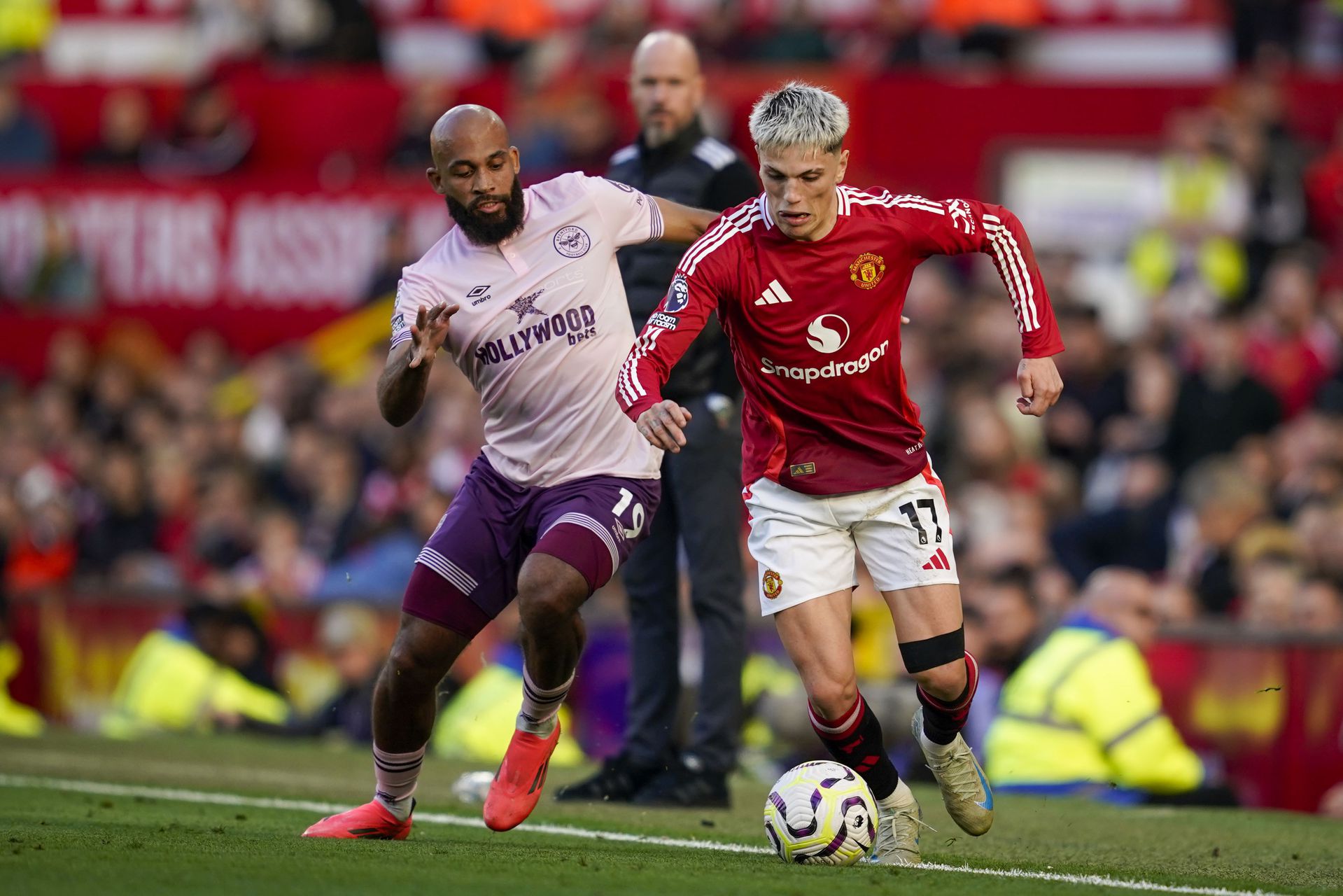 Bryan Mbeumo v zápase Manchester United - Brentford. Zdroj: SITA/AP