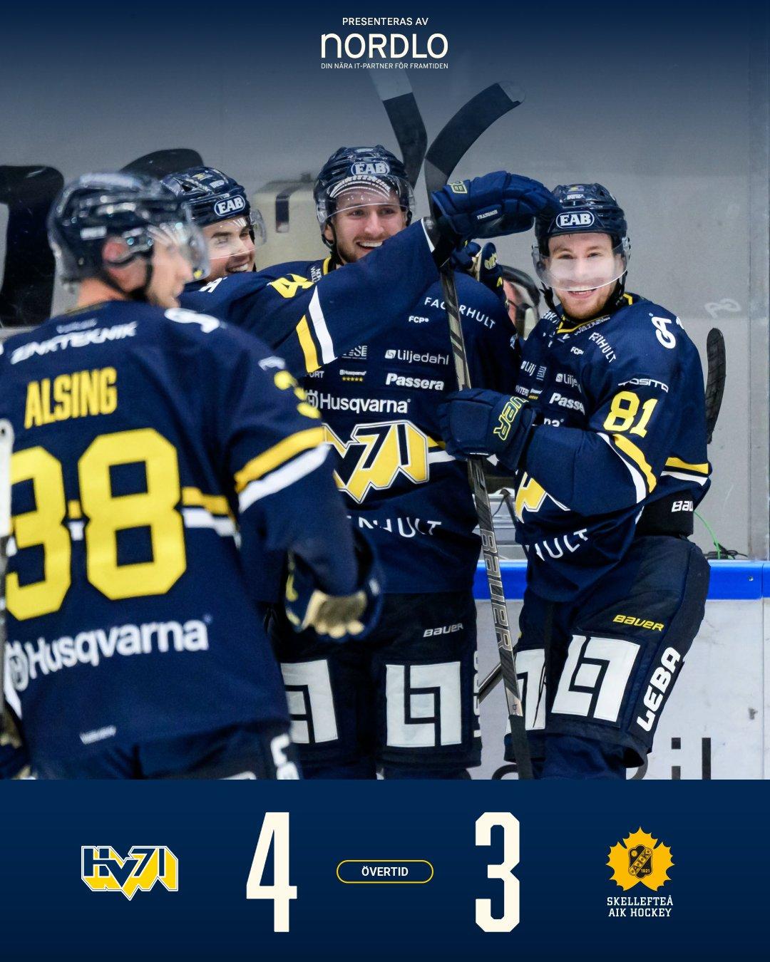 Hokejisti HV71 (Pavol Regenda v strede), zdroj: x.com/HV71