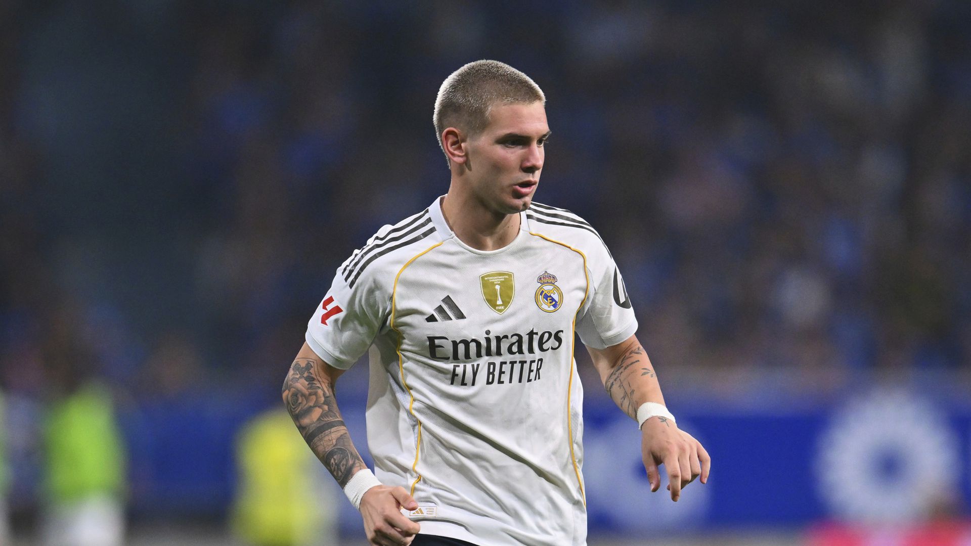 Franco Mastantuono v drese Realu Madrid.
Zdroj: SITA/AP