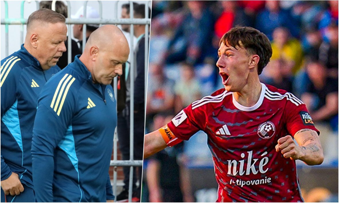 Tréner Michaloviec Anton Šoltis a Radek Šiler z Podbrezovej. Zdroj: TASR, FK Železiarne Podbrezová