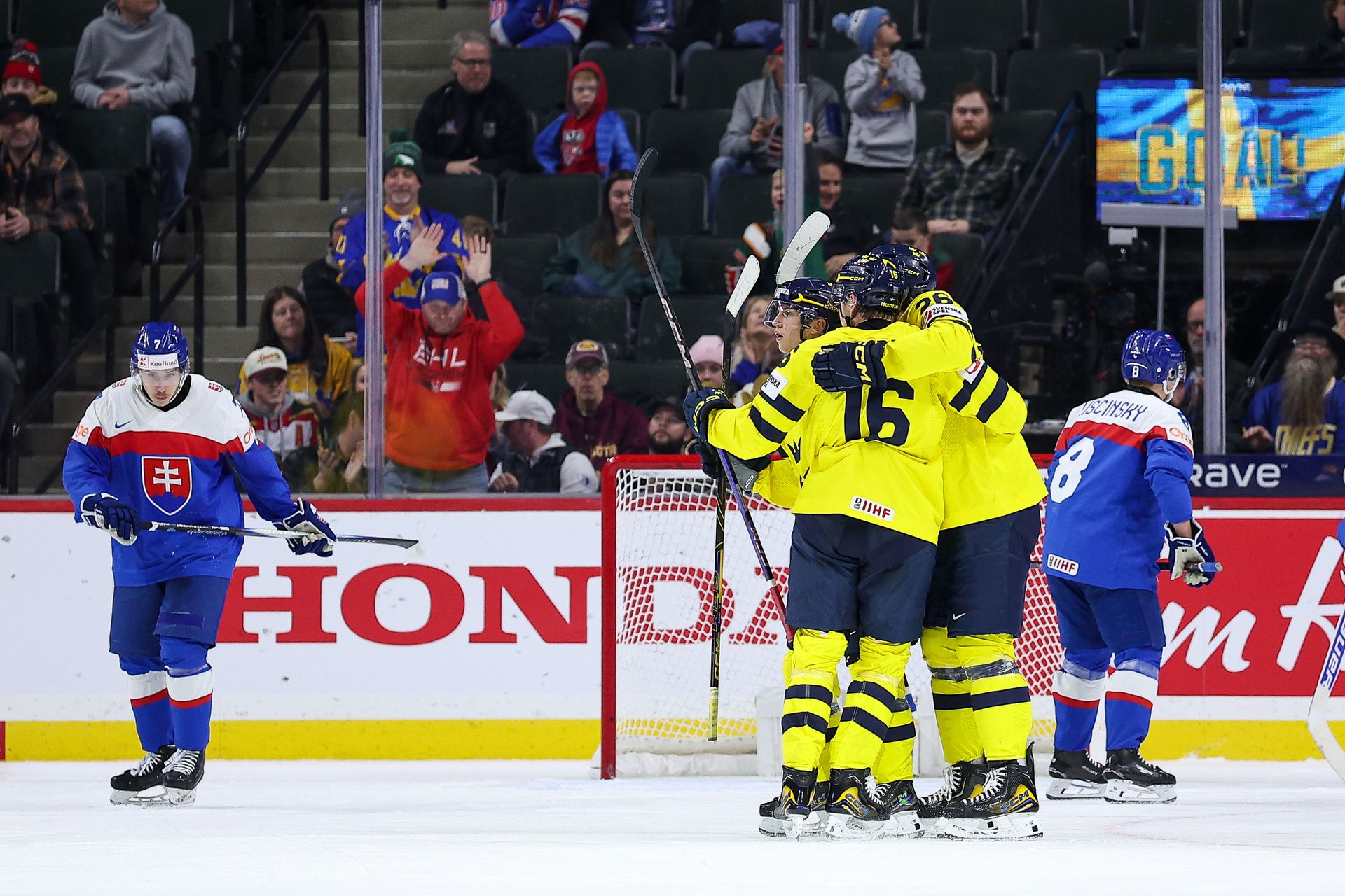Švédsko - Slovensko (MS v hokeji do 20 rokov). Zdroj: SITA/AP