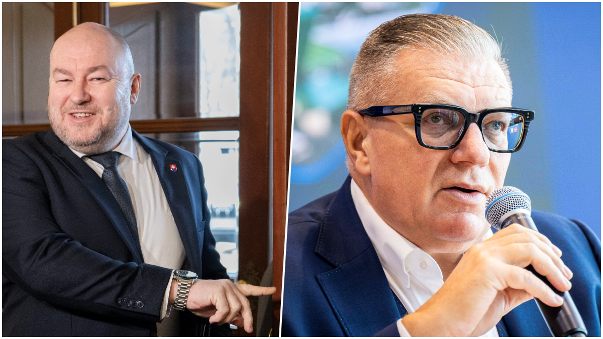 Vľavo minister Rudolf Huliak. vpravo šéf SFZ Ján Kováčik. Ako budú fungovať ďalej? Zdroj: TASR