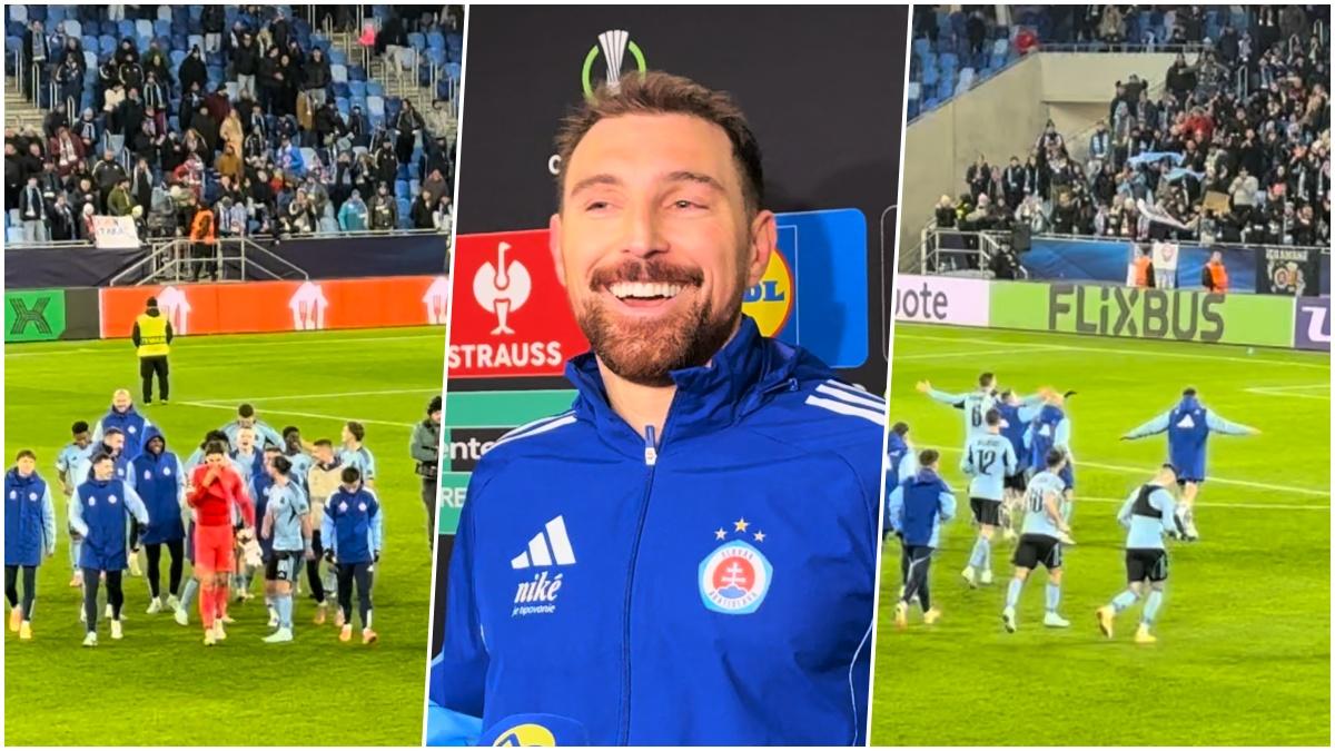 Fotogaléria: Konferenčná liga / Slovan - Rayo , hráči a fanúšikovia ...