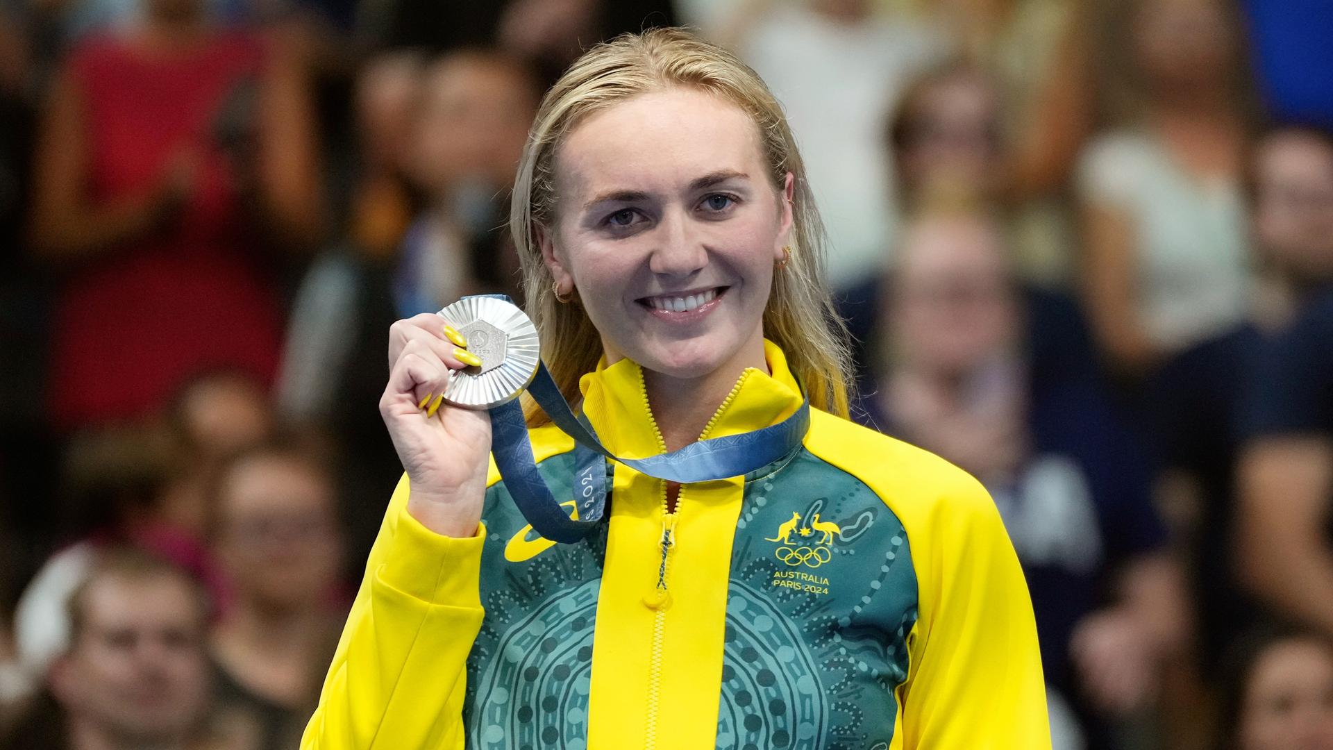 Ariarne Titmusová na olympiáde v Paríži. Zdroj: SITA/AP