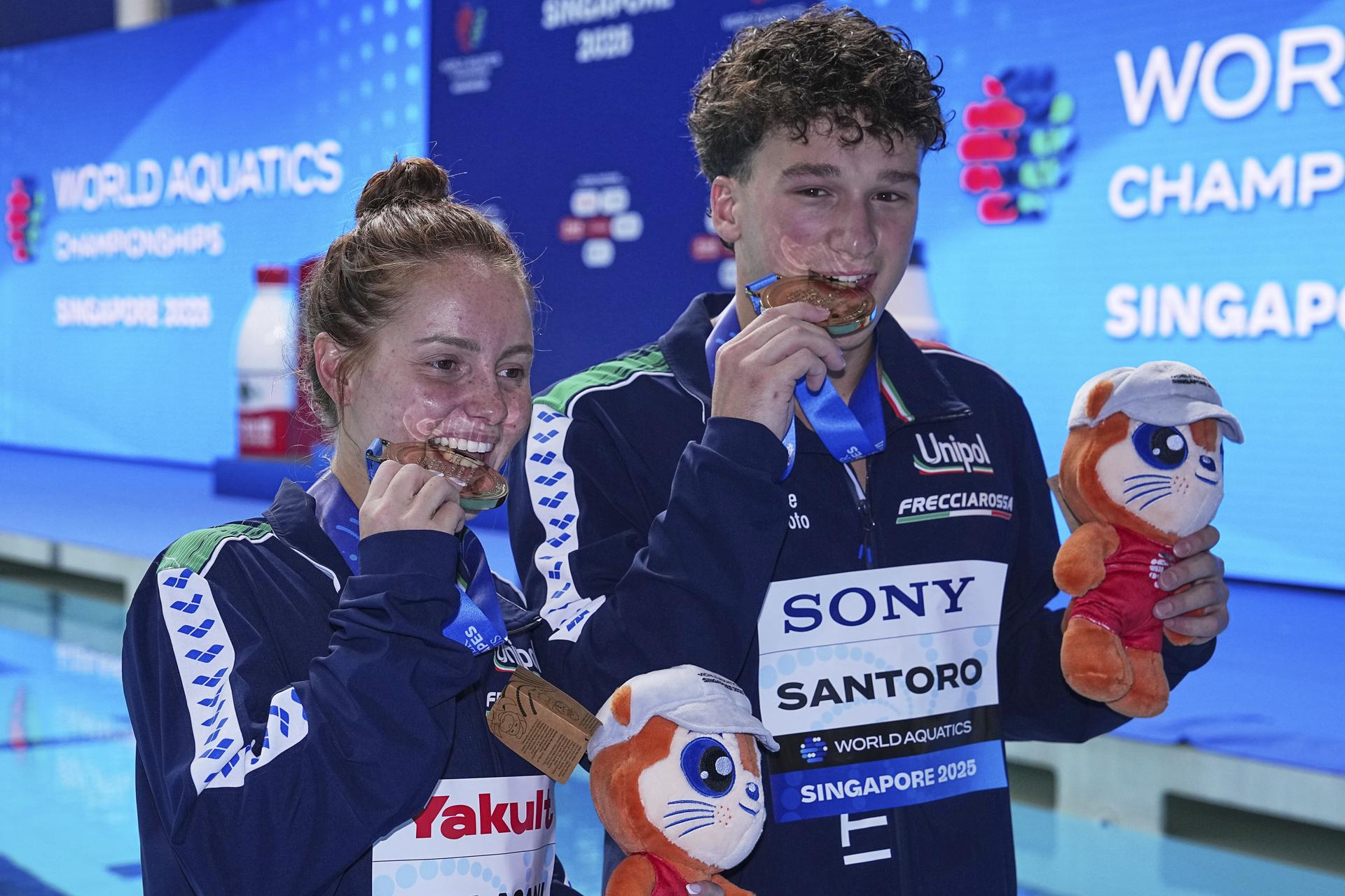 Chiara Pellacaniová a Matteo Santoro. Zdroj: SITA/AP