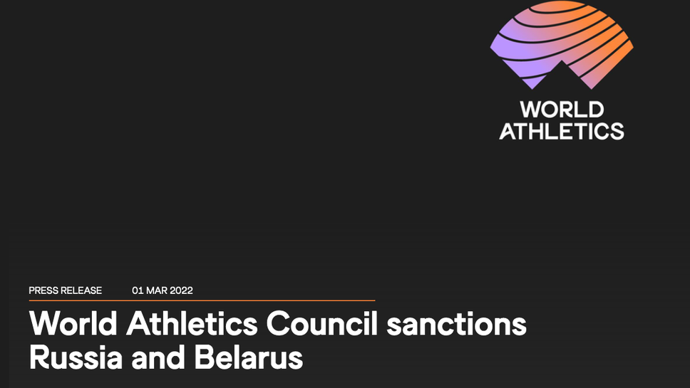 Световната атлетика лиши всички спортисти от Русия и Беларус от право на участие в международни състезания
