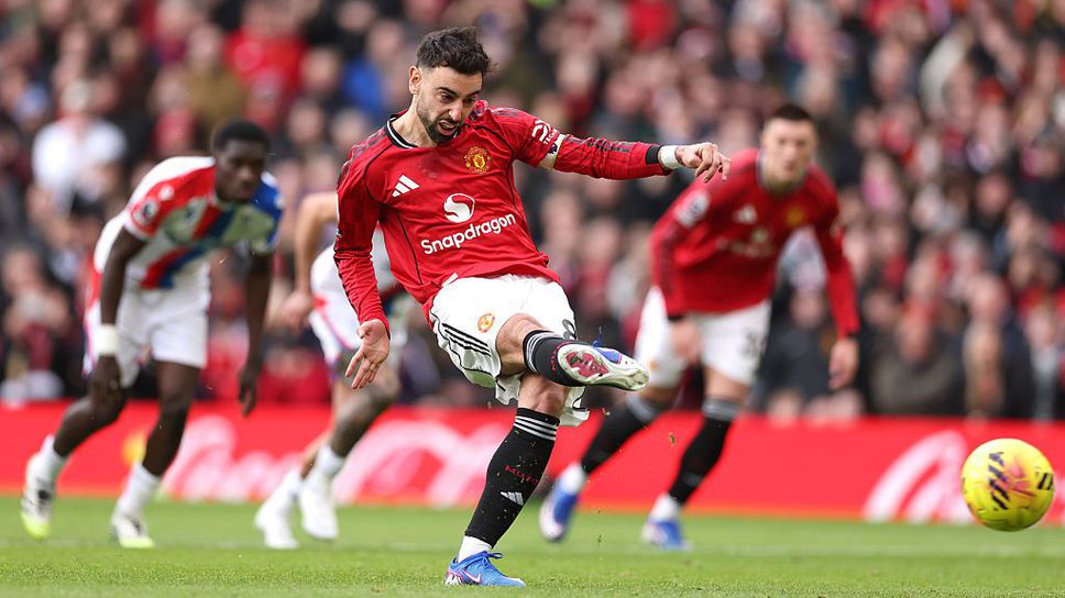 Манчестър Юнайтед 1:1 Кристъл Палас, "орлите" са с човек по-малко, Бруно изравни от дузпа