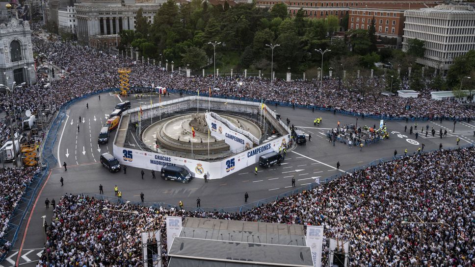 Големи празненства на “Сибелес” за титлата на Реал Мадрид