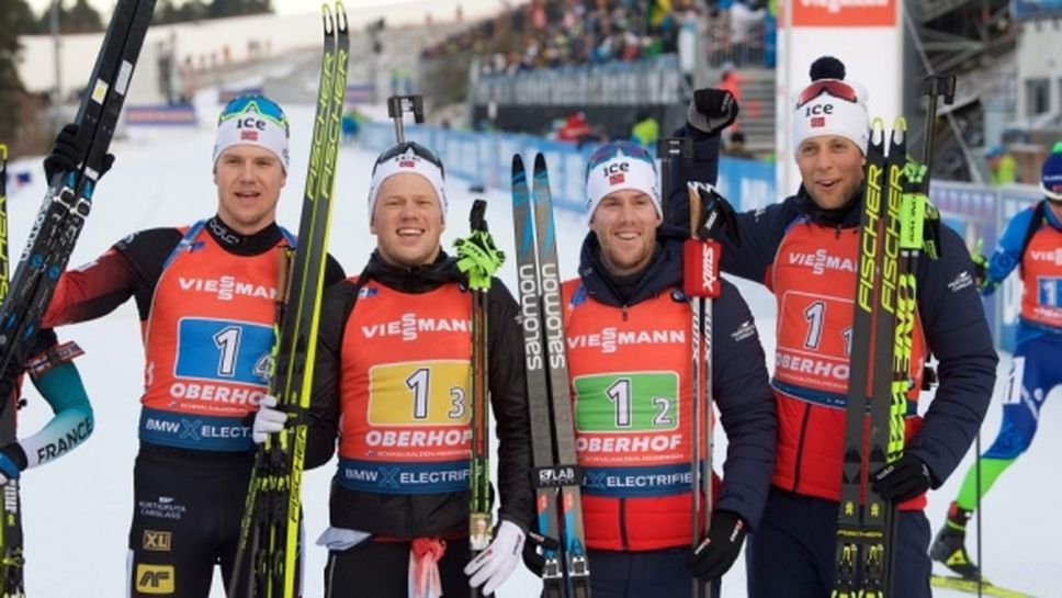 Норвегия спечели щафетата на 7.5 км, българите бяха затворени с обиколка
