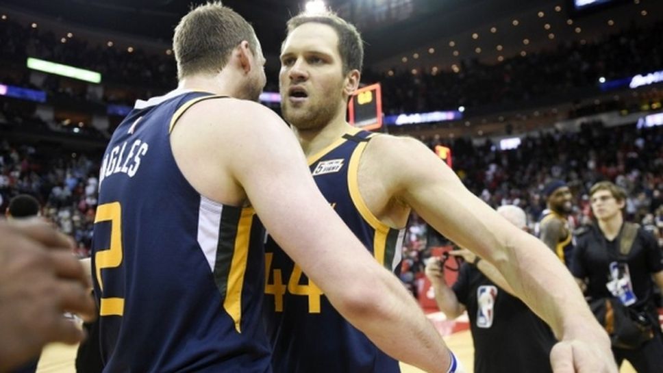 Тройка със сирената на Богданович донесе победата на Юта в Хюстън