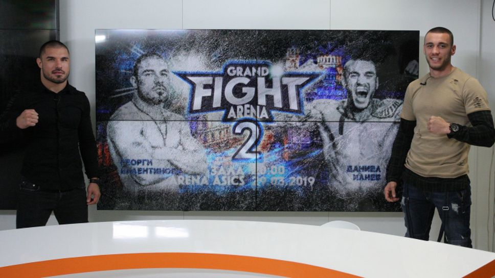 Георги Валентинов и Даниел Илиев в студиото на Sportal.bg дни преди "Grand Fight Arena 2"