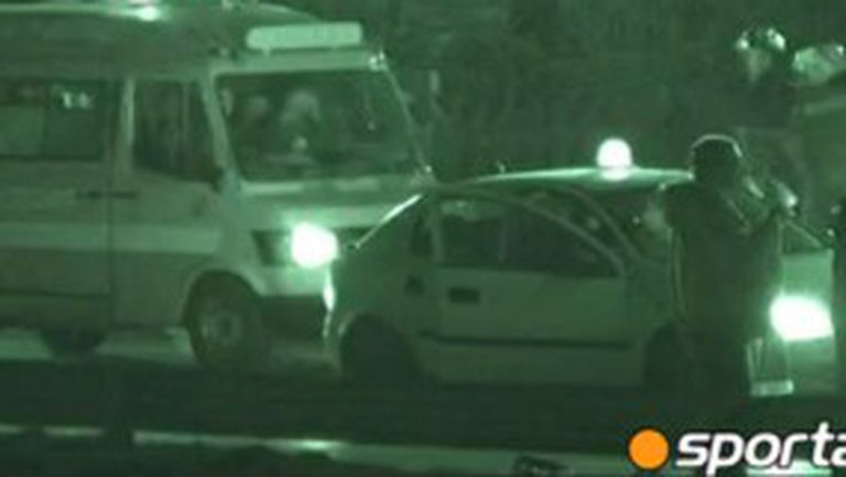 Уникално видео от боя между полиция и фенове край "Герена"