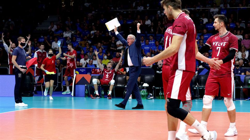 Латвия даде само гейм на Естония на старта на Евроволей 2021 за мъже🏐