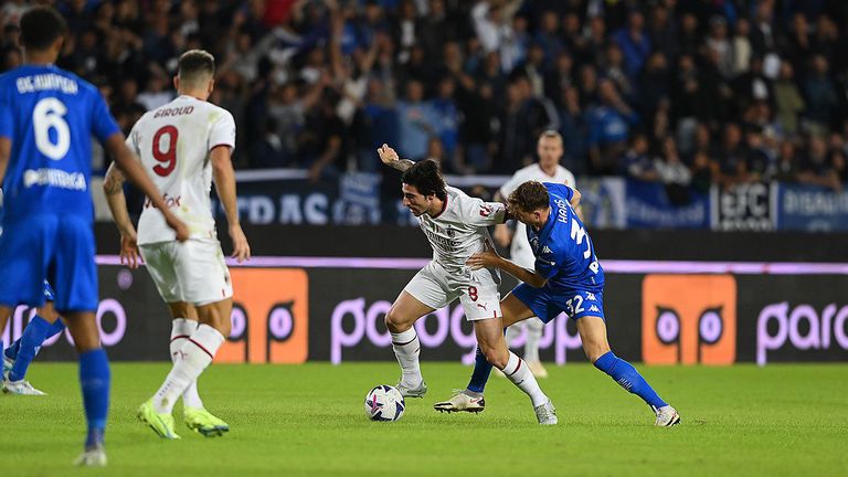 Емполи 0:1 Милан, резерва се разписа за "росонерите"