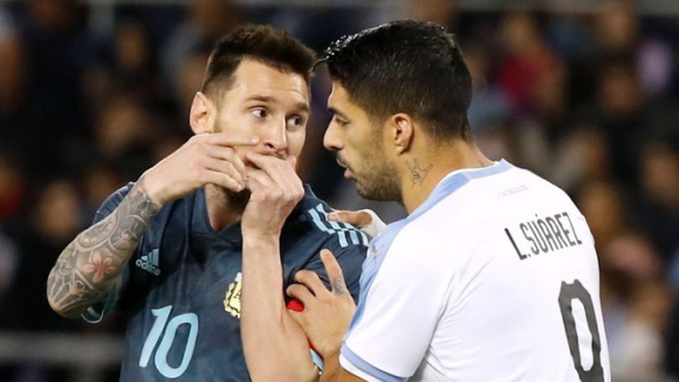 Меси измъкна в последния момент победата от ръцете на Суарес в дербито между Аржентина и Уругвай (видео)