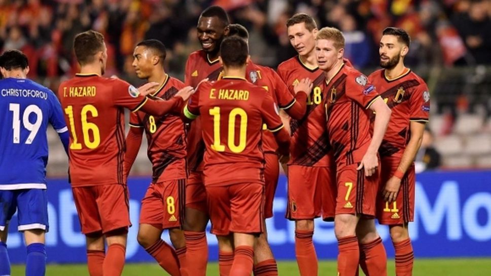 Белгия показа головата си мощ и срещу Кипър (видео)