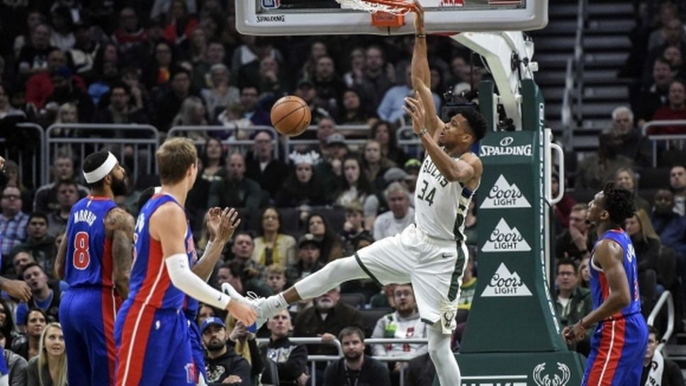 Антетокунпо изравни рекорд от 1981-а, Бъкс със седми пореден успех в Лигата