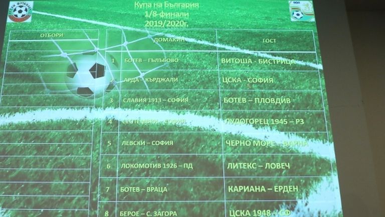 Ясни са първите шест четвъртфиналисти за Купата на България