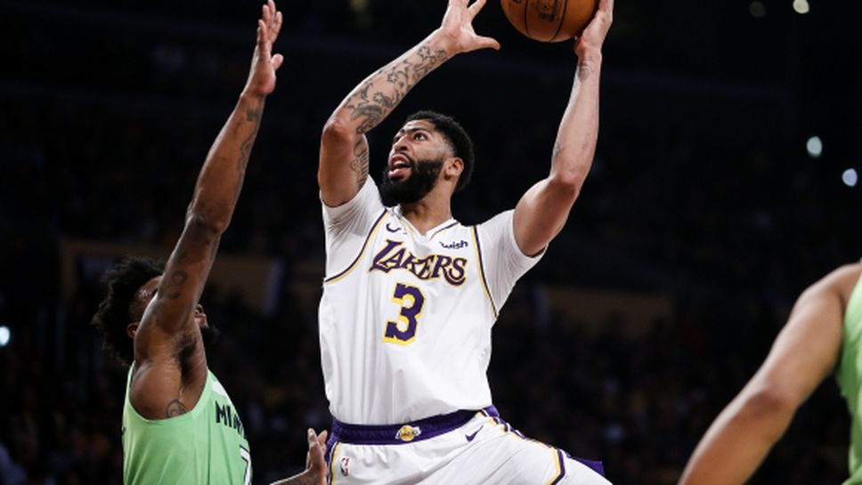 Антъни Дейвис наниза рекордни 50 точки за победа на Лейкърс срещу Тимбъруулвс