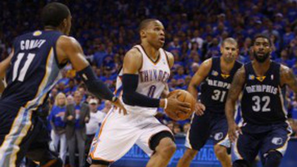 "Гръмотевиците" удариха Мемфис в мач номер 7 и са на финал на Запад (видео)