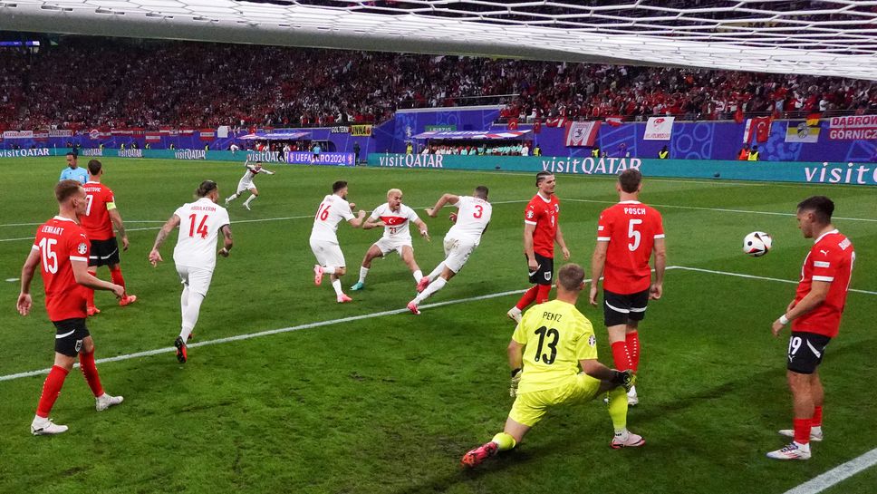 Не се беше случвало на еврофинали: всички три гола на Австрия - Турция паднаха след ъглови удари