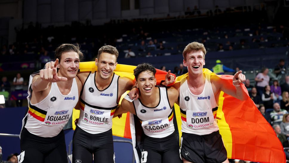 Доом изведе Белгия до златото на 4 по 400 м и грабна втората си световна титла в Глазгоу