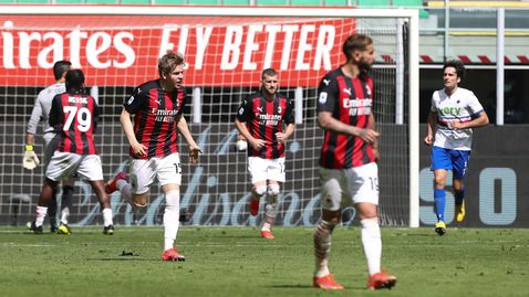 Милан избегна домакинско поражение срещу десетима "моряци" (видео)