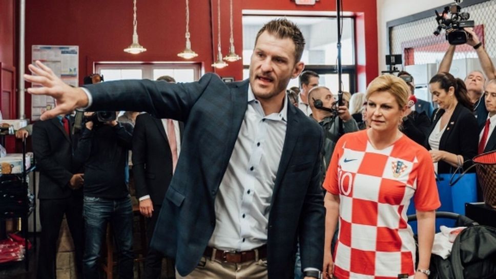 Президентът на Хърватия впечатли Стипе Миочич в тренировка (снимки)