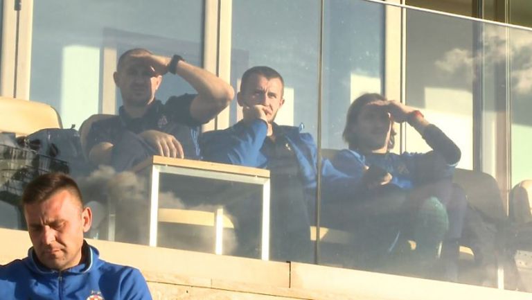 Играчи на Динамо Загреб изгледаха мача на Лудогорец