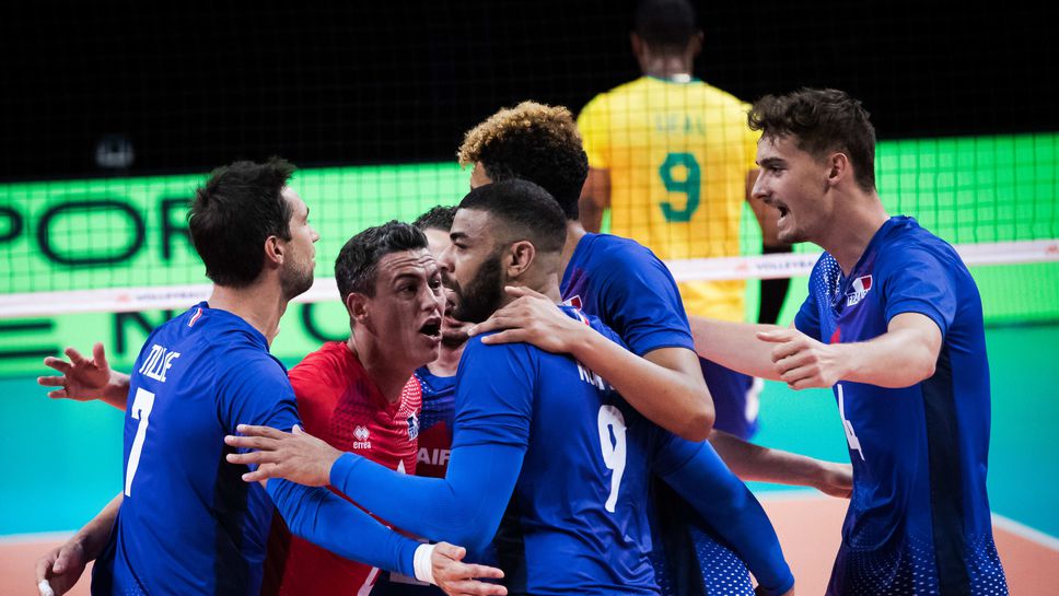 Франция спря победната серия на Бразилия и спечели рекорден гейм с 39:37 (видео + снимки) 🇫🇷🏐🇧🇷