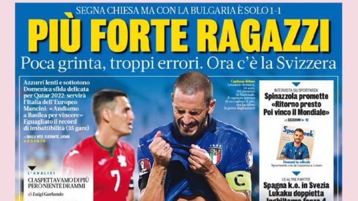 Италианската спортна преса за равенството между Италия и България