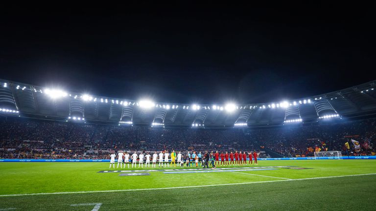 Футболистите на Рома и Лудогорец се радват на страхотна атмосфера