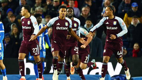 Добрата серия на Астън Вила продължи с голям обрат срещу Брайтън