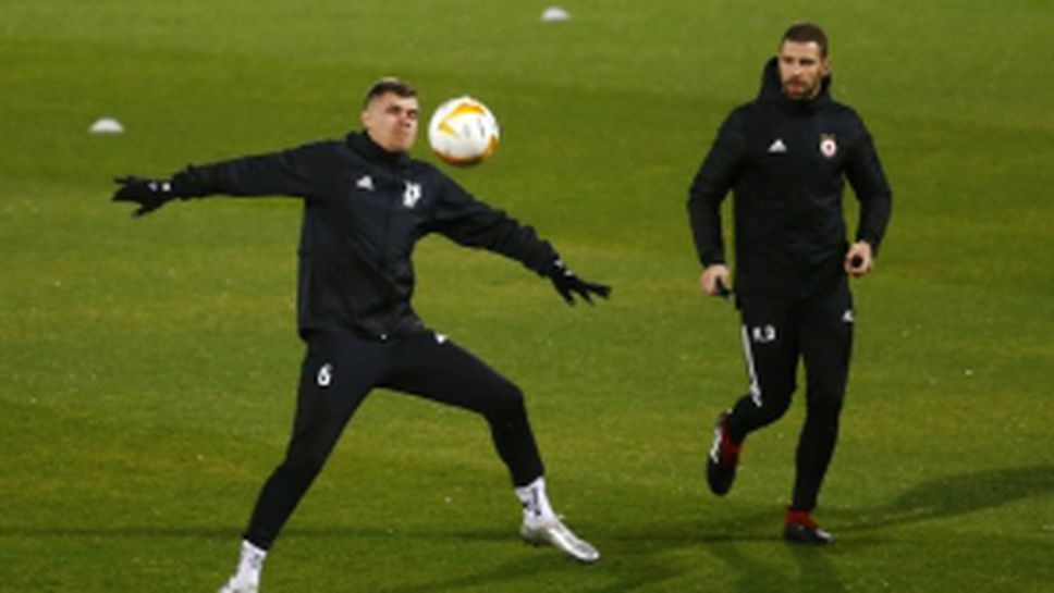 Тренировка на ЦСКА преди мача с Рома