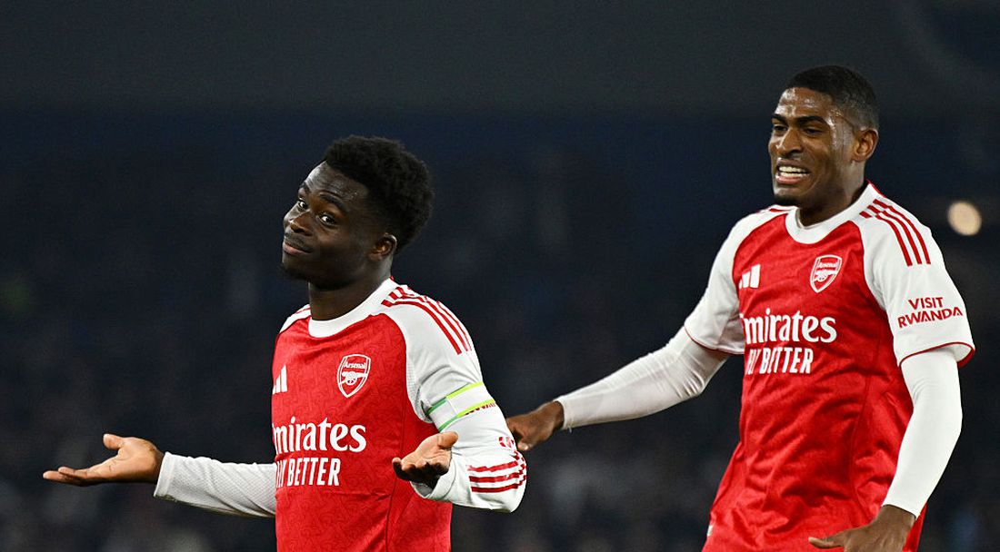 Арсенал излъга Брайтън с щастлив рикошет и увеличи преднината си на върха на седем точки