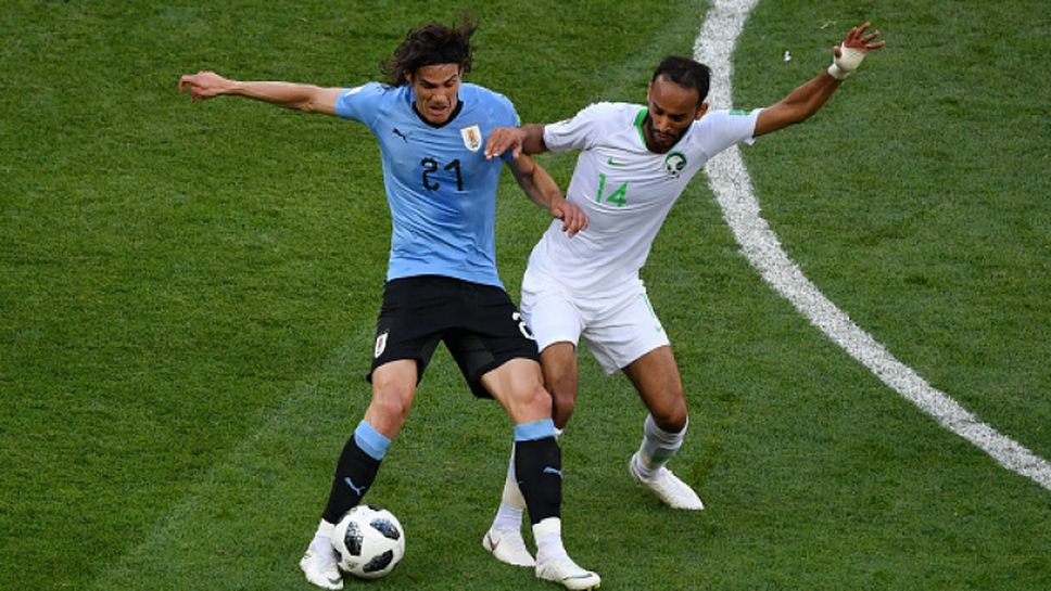 Суарес прати Уругвай в следващата фаза с единствен гол срещу Саудитска Арабия