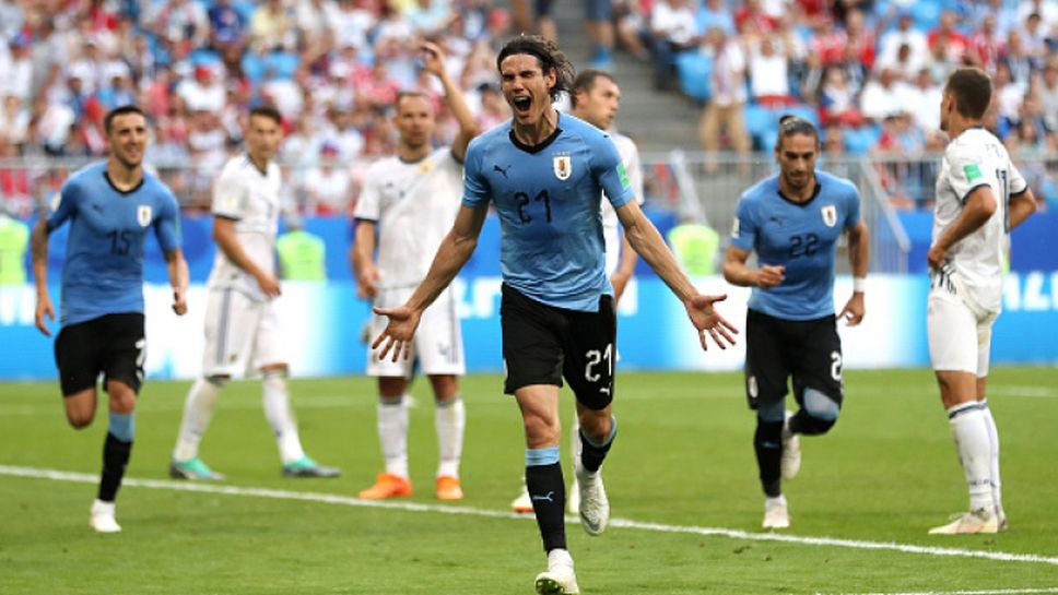 Първи гол за Кавани на Мондиала и 3:0 за Уругвай срещу Русия
