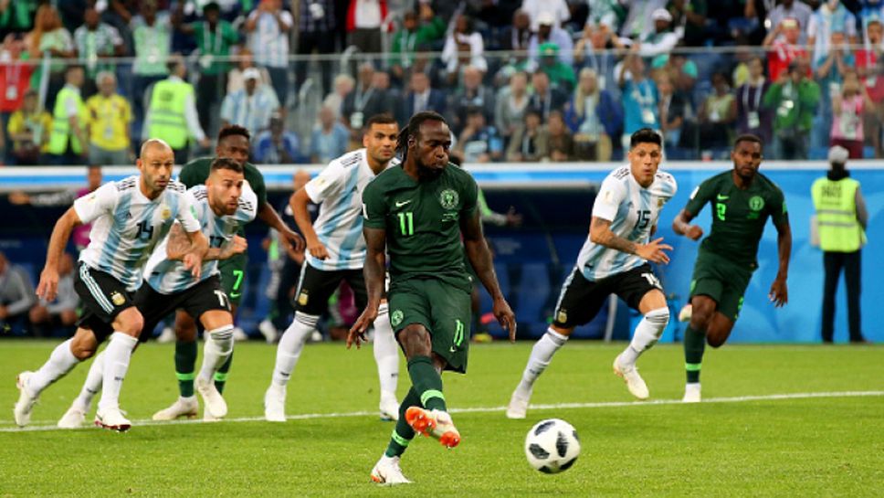 Моузес изравни за Нигерия с гол от дузпа