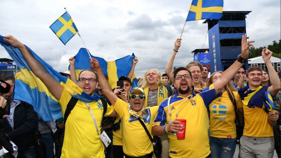 Шведските фенове подгряват с бира и песни в Самара